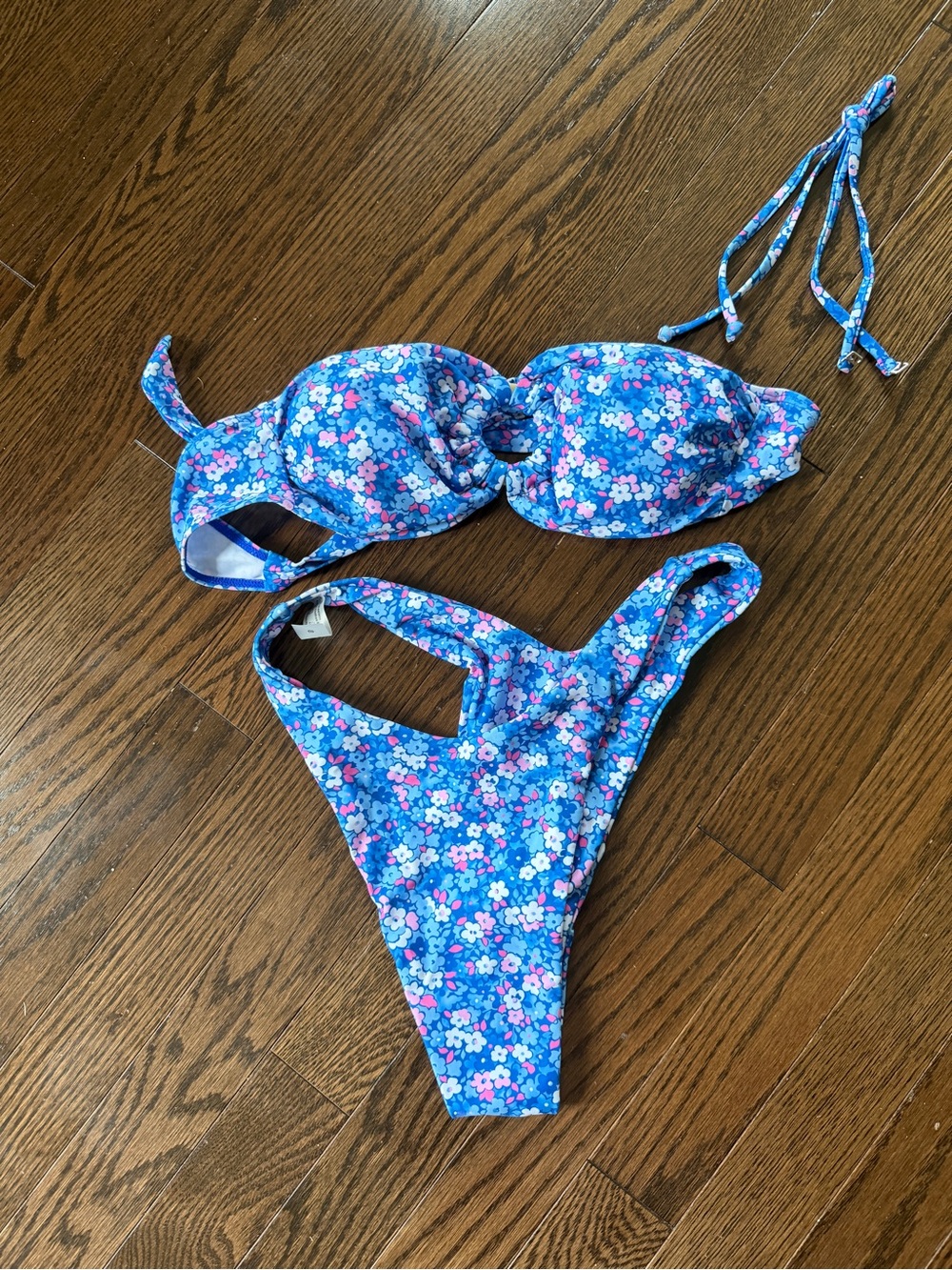 Floral Blue Two-Piece Swim Set